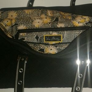 Black Vera Bradley Purse large Quilted Floral NWT